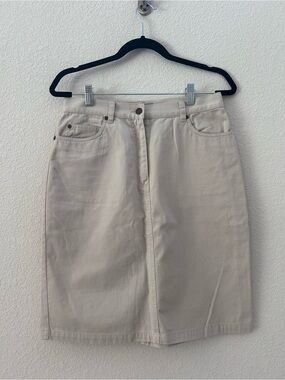 Vintage Jones Jeans Tan Midi Skirt Size 8